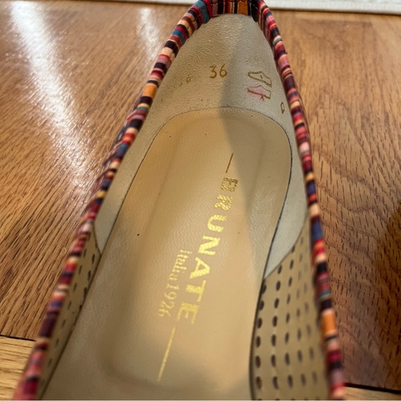 Brunate Made in Italy Colorful Perforated Leather Loafer Pump Size Women's 36 - Picture 3 of 11